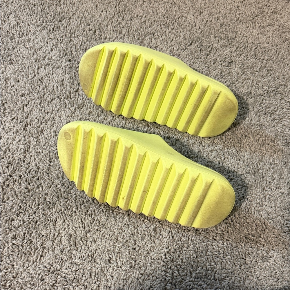 Yeezy adidas Lime Green Slide Sandals - Picture 3 of 3